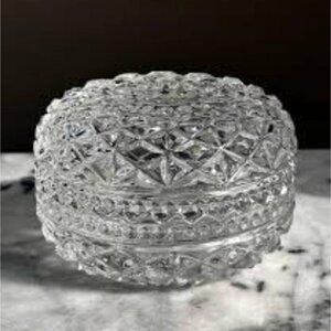 Vintage Crystal Vanity/Dresser With Lid Made By Zajecar Of Yugoslavia Beautiful